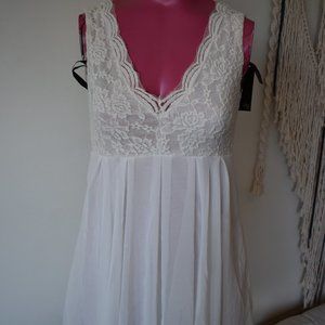 Cream Lace and Sheer mini Dress